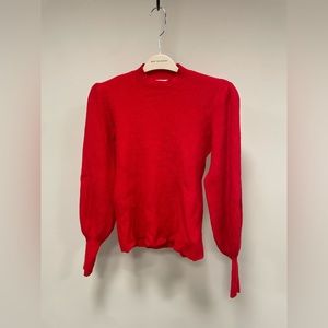 Line and Dot red ballon sleeved sweater